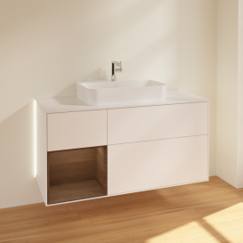 Тумба под раковину Villeroy & Boch Finion 120х50,1 см с подсветкой МДФ белый матовый лак/стекло белое матовое G411GNMT