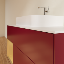 Тумба под раковину Villeroy & Boch Finion 120х50,1 см с подсветкой МДФ пион матовый лак/стекло белое матовое G411HFHB