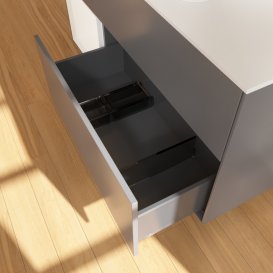 Тумба під раковину Villeroy & Boch Finion 120х50,1 см із підсвічуванням МДФ антрацит матовий лак/скло біле матове G411MTGK