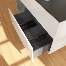 Тумба под раковину Villeroy & Boch Finion 120х50,1 см с подсветкой МДФ глянцевый белый лак/стекло черное матовое G412GKGF