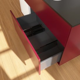 Тумба під раковину Villeroy & Boch Finion 120х50,1 см із підсвічуванням МДФ півонія матовий лак/скло чорне матове G412MTHB