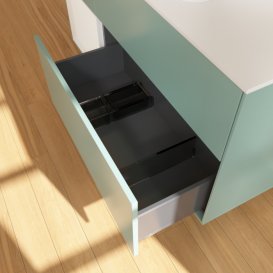 Тумба під раковину Villeroy & Boch Finion 120х50,1 см із підсвічуванням МДФ оливковий матовий лак/скло біле матове G411GFGM