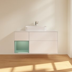 Тумба под раковину Villeroy & Boch Finion 120х50,1 см с подсветкой МДФ белый матовый лак/стекло белое матовое G411GMMT