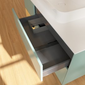 Тумба под раковину Villeroy & Boch Finion 120х50,1 см с подсветкой МДФ оливковый матовый лак/стекло белое матовое G411HFGM