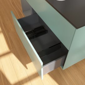 Тумба под раковину Villeroy & Boch Finion 120х50,1 см с подсветкой МДФ оливковый матовый лак/стекло черное матовое G412GKGM