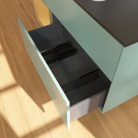 Тумба під раковину Villeroy & Boch Finion 120х50,1 см із підсвічуванням МДФ оливковий матовий лак/скло чорне матове G412HFGM