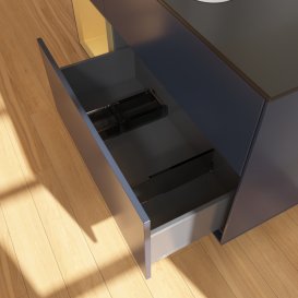 Тумба під раковину Villeroy & Boch Finion 120х50,1 см із підсвічуванням МДФ темно-синій матовий лак/скло чорне матове G412HFHG