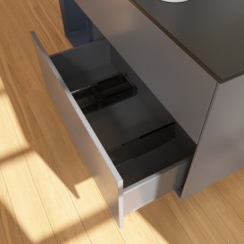 Тумба під раковину Villeroy & Boch Finion 120х50,1 см із підсвічуванням МДФ антрацит матовий лак/скло чорне матове G412HGGK