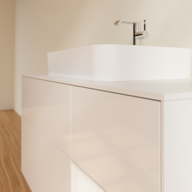 Тумба под раковину Villeroy & Boch Finion 120х50,1 см с подсветкой МДФ глянцевый белый лак/стекло белое матовое F421GFGF