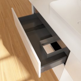 Тумба под раковину Villeroy & Boch Finion 120х50,1 см с подсветкой МДФ глянцевый белый лак/стекло белое матовое F421GFGF