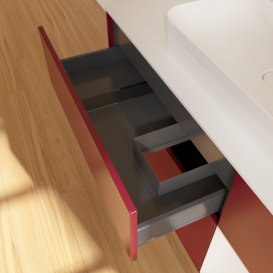 Тумба под раковину Villeroy & Boch Finion 120х50,1 см с подсветкой МДФ пион матовый лак/стекло белое матовое F421GFHB