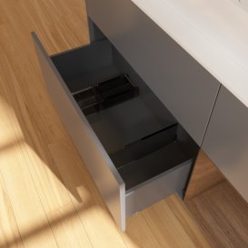 Тумба под раковину Villeroy & Boch Finion 120х50,1 см с подсветкой МДФ антрацит матовый лак/стекло белое матовое F421GNGK