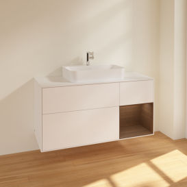 Тумба под раковину Villeroy & Boch Finion 120х50,1 см с подсветкой МДФ белый матовый лак/стекло белое матовое F421GNMT