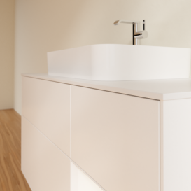 Тумба під раковину Villeroy & Boch Finion 120х50,1 см із підсвічуванням МДФ білий матовий лак/скло біле матове F421MTMT