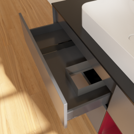 Тумба під раковину Villeroy & Boch Finion 120х50,1 см із підсвічуванням МДФ антрацит матовий лак/скло чорне матове F422HBGK