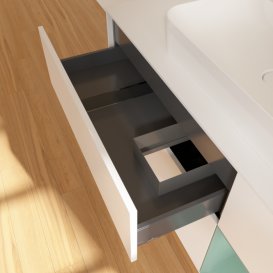 Тумба под раковину Villeroy & Boch Finion 120х50,1 см с подсветкой МДФ белый матовый лак/стекло белое матовое F421GMMT