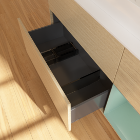 Тумба под раковину Villeroy & Boch Finion 120х50,1 см с подсветкой МДФ шпон дуба/стекло белое матовое F421GMPC