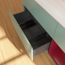 Тумба під раковину Villeroy & Boch Finion 120х50,1 см із підсвічуванням МДФ оливковий матовий лак/скло біле матове F421HBGM