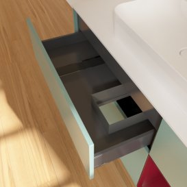 Тумба під раковину Villeroy & Boch Finion 120х50,1 см із підсвічуванням МДФ оливковий матовий лак/скло біле матове F421HBGM