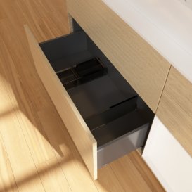 Тумба под раковину Villeroy & Boch Finion 120х50,1 см с подсветкой МДФ шпон дуба/стекло белое матовое F421MTPC