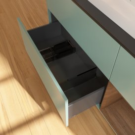 Тумба под раковину Villeroy & Boch Finion 120х50,1 см с подсветкой МДФ оливковый матовый лак/стекло черное матовое F422GNGM