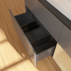 Тумба під раковину Villeroy & Boch Finion 120х50,1 см із підсвічуванням МДФ антрацит матовий лак/скло чорне матове F422PCGK