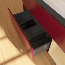 Тумба під раковину Villeroy & Boch Finion 120х50,1 см із підсвічуванням МДФ півонія матовий лак/скло чорне матове F422PCHB