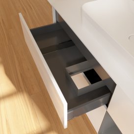 Тумба под раковину Villeroy & Boch Finion 120х50,1 см с подсветкой МДФ глянцевый белый лак/стекло белое матовое G421GKGF