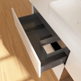 Тумба під раковину Villeroy & Boch Finion 120х50,1 см із підсвічуванням МДФ білий глянцевий лак/скло біле матове G421GNGF