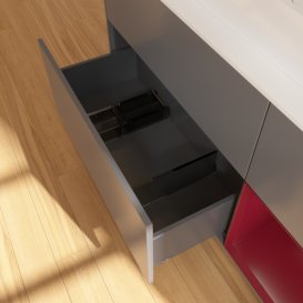 Тумба під раковину Villeroy & Boch Finion 120х50,1 см із підсвічуванням МДФ антрацит матовий лак/скло біле матове G421HBGK