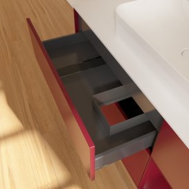 Тумба під раковину Villeroy & Boch Finion 120х50,1 см із підсвічуванням МДФ півонія матовий лак/скло біле матове G421HBHB