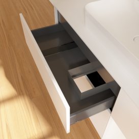 Тумба під раковину Villeroy & Boch Finion 120х50,1 см із підсвічуванням МДФ білий матовий лак/скло біле матове G421MTMT