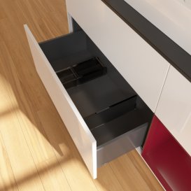 Тумба под раковину Villeroy & Boch Finion 120х50,1 см с подсветкой МДФ глянцевый белый лак/стекло черное матовое G422HBGF