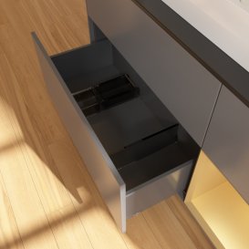 Тумба под раковину Villeroy & Boch Finion 120х50,1 см с подсветкой МДФ антрацит матовый лак/стекло черное матовое G422HFGK