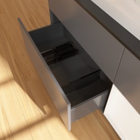 Тумба под раковину Villeroy & Boch Finion 120х50,1 см с подсветкой МДФ антрацит матовый лак/стекло черное матовое G422MTGK