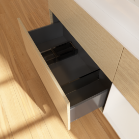 Тумба під раковину Villeroy & Boch Finion 120х50,1 см із підсвічуванням МДФ шпон дуба/скло біле матове G421GFPC