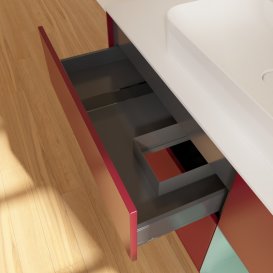 Тумба під раковину Villeroy & Boch Finion 120х50,1 см із підсвічуванням МДФ півонія матовий лак/скло біле матове G421GMHB