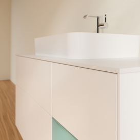 Тумба під раковину Villeroy & Boch Finion 120х50,1 см із підсвічуванням МДФ білий матовий лак/скло біле матове G421GMMT