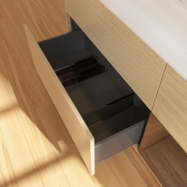 Тумба под раковину Villeroy & Boch Finion 120х50,1 см с подсветкой МДФ шпон дуба/стекло белое матовое G421GNPC