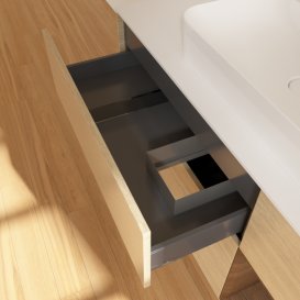 Тумба под раковину Villeroy & Boch Finion 120х50,1 см с подсветкой МДФ шпон дуба/стекло белое матовое G421GNPC