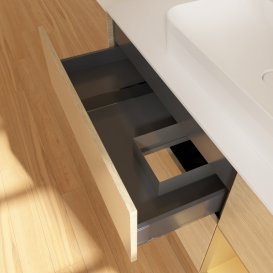 Тумба под раковину Villeroy & Boch Finion 120х50,1 см с подсветкой МДФ шпон дуба/стекло белое матовое G421HFPC