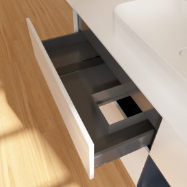 Тумба под раковину Villeroy & Boch Finion 120х50,1 см с подсветкой МДФ глянцевый белый лак/стекло белое матовое G421HGGF