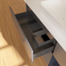 Тумба под раковину Villeroy & Boch Finion 120х50,1 см с подсветкой МДФ антрацит матовый лак/стекло белое матовое G421HGGK