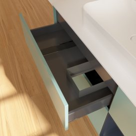 Тумба под раковину Villeroy & Boch Finion 120х50,1 см с подсветкой МДФ оливковый матовый лак/стекло белое матовое G421HGGM