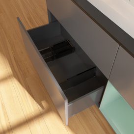 Тумба под раковину Villeroy & Boch Finion 120х50,1 см с подсветкой МДФ антрацит матовый лак/стекло черное матовое G422GMGK