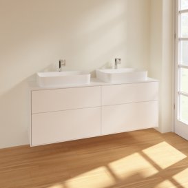 Тумба под раковину Villeroy & Boch Finion 160х50,1 см МДФ белый матовый лак/стекло белое матовое F43100MT