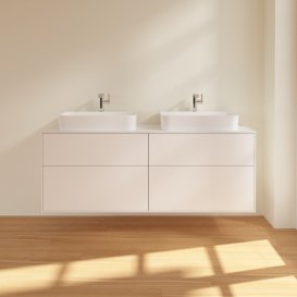 Тумба под раковину Villeroy & Boch Finion 160х50,1 см МДФ белый матовый лак/стекло белое матовое F43100MT