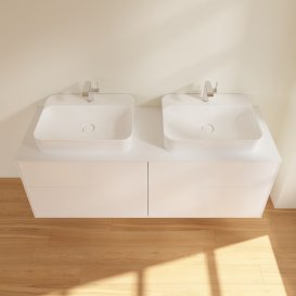 Тумба под раковину Villeroy & Boch Finion 160х50,1 см МДФ белый матовый лак/стекло белое матовое F43100MT