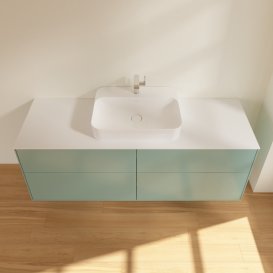 Тумба под раковину Villeroy & Boch Finion 160х50,1 см МДФ оливковый матовый лак/стекло белое матовое F44100GM