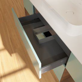 Тумба под раковину Villeroy & Boch Finion 160х50,1 см с подсветкой МДФ оливковый матовый лак/стекло белое матовое F451GNGM